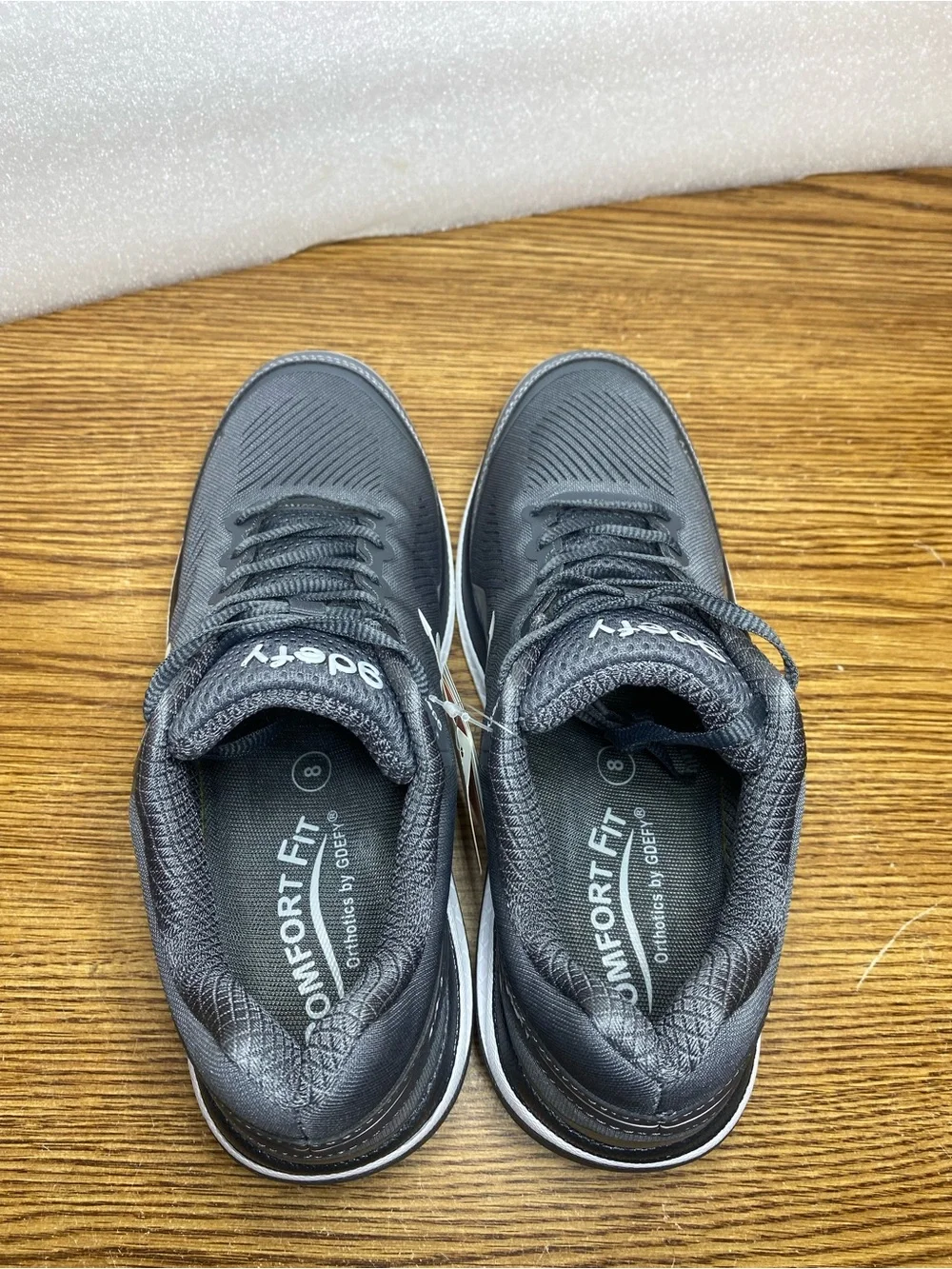 Gdefy Gravity Defyer Mighty Walk Gray  White Orthotic Walking Shoes Men’s Size 8